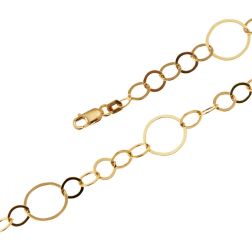 Collana Girocollo 45cm a Cerchi 5+1 in Oro Giallo