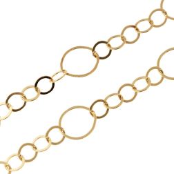Collana Girocollo 45cm a Cerchi 5+1 in Oro Giallo