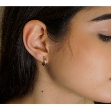 Orecchini boccole cerchi oro giallo 13mm