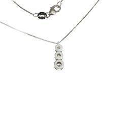 Trilogy Faceted Circle Necklace with Climbing Diamonds - Venetian chain