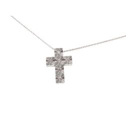 Girocollo Croce Sfaccettata 6 Diamanti - catena Rolottina