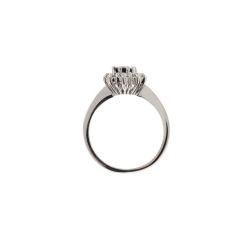 Anello Kate Zaffiro Piccolo 6x4mm con 10 Diamanti