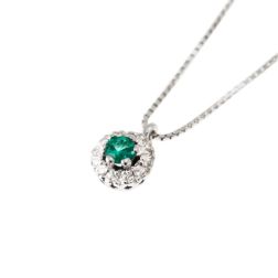 Girocollo Punto Luce Smeraldo Contornato Oro Bianco