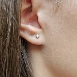 photo of worn Solitaire Sparkle Diamond Earring 0.13ct