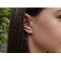 photo of worn Solitaire Sparkle Diamond Earring 0.13ct