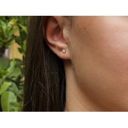 photo of worn Solitaire Sparkle Diamond Earring 0.13ct