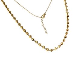 Collana a Trapezi Tridimensionali in Oro Giallo