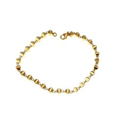 Three-dimensional trapezium-shaped bracelet in yellow gold