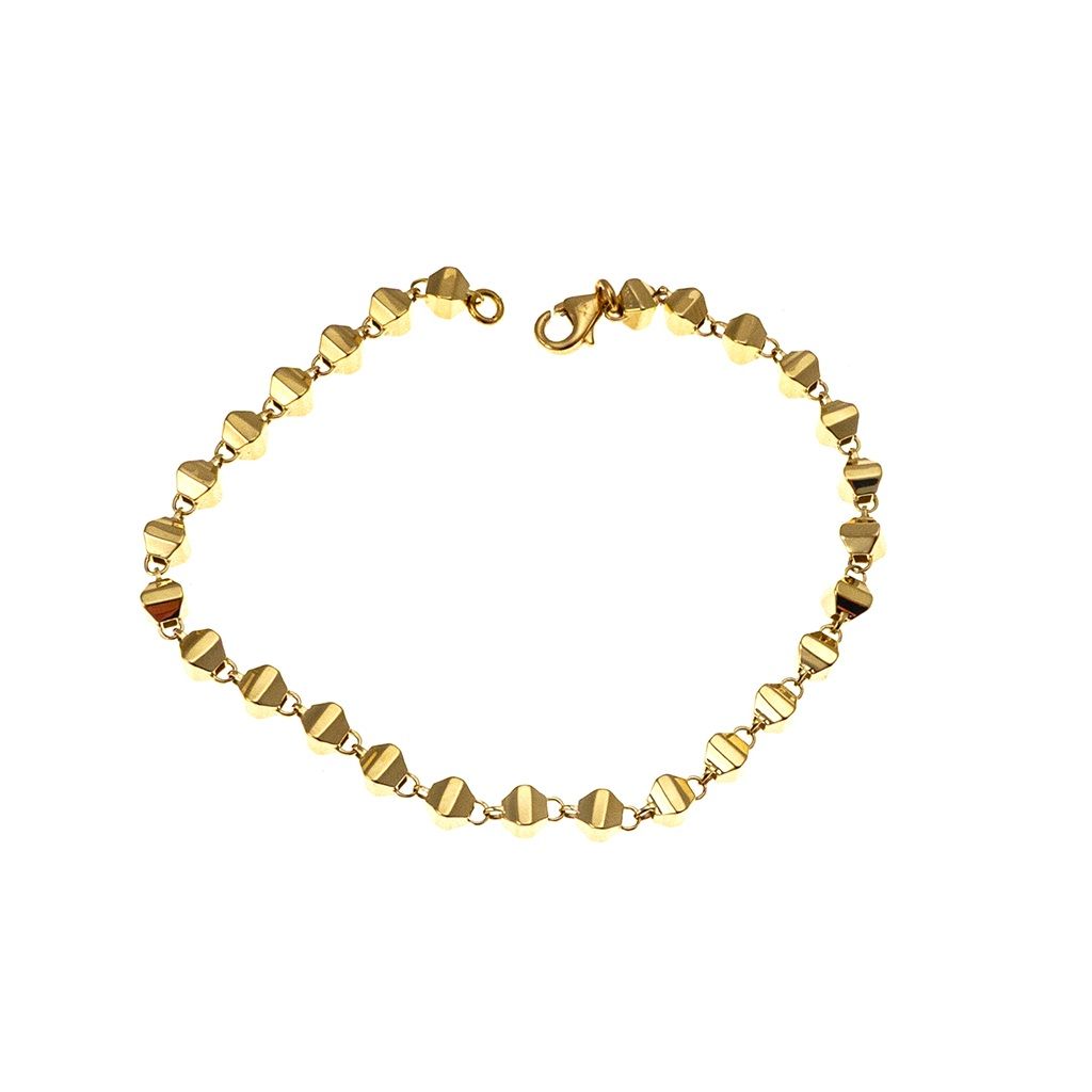 Bracciale a Trapezi Tridimensionali in Oro Giallo