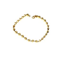 Three-dimensional trapezium-shaped bracelet in yellow gold