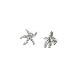 Orecchini Stella Marina con Diamanti Oro Bianco