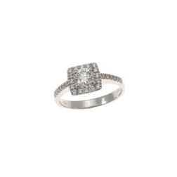 Squared Contoured Solitaire Ring Diamond 0.50ct