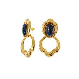 Orecchini "Nascita di Venere" in Oro Giallo con Lapislazzuli Blu