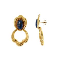 Orecchini "Nascita di Venere" in Oro Giallo con Lapislazzuli Blu
