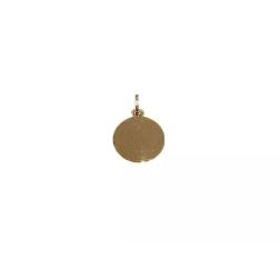 Yellow Gold 1,58cm diameter Round Medal Pendant 0,30mm Thickness
