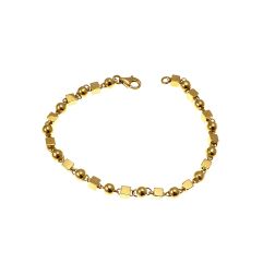 Yellow Gold Bracelet with Cubes and Spheres