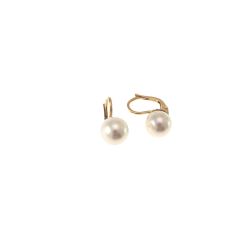 Orecchini Gancio Classico Perla Akoya 9.5mm Oro Giallo