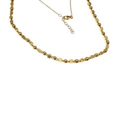 Necklace with Cubes and Spheres in yellow gold