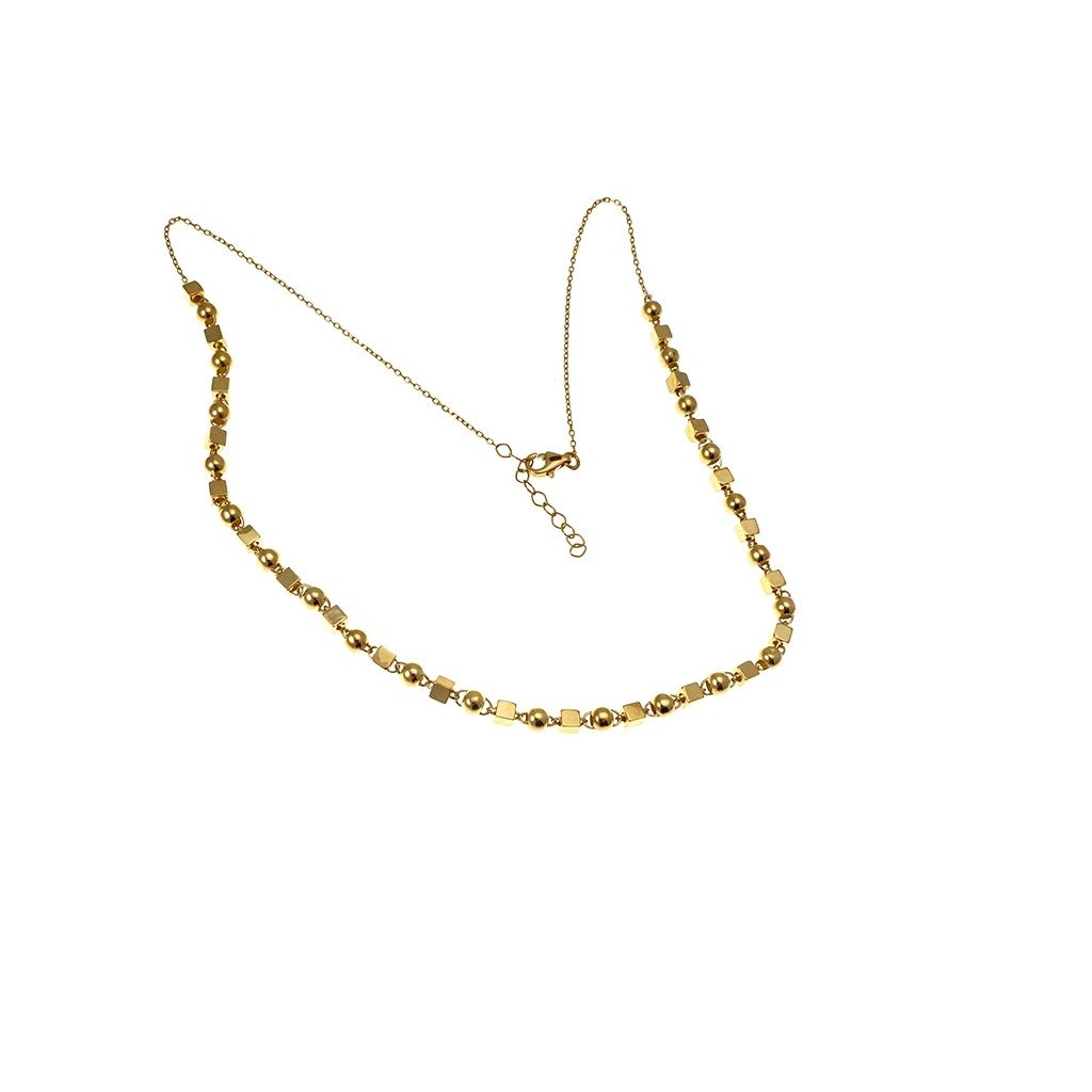 Collana con Cubi e Sfere in Oro Giallo