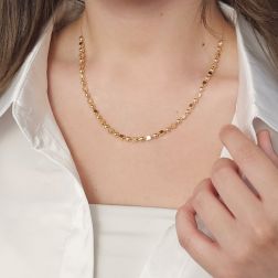 Collana con Cubi e Sfere in Oro Giallo foto indossata
