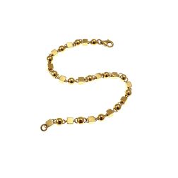 Yellow Gold Bracelet with Cubes and Spheres