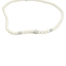 White Gold Scalar Pearls Necklace