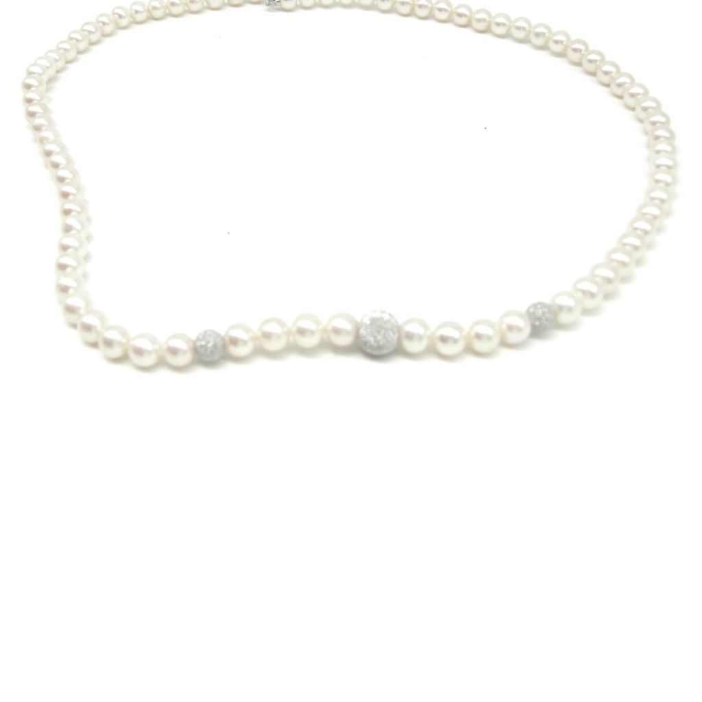 Collana Perle Scalare Oro Bianco