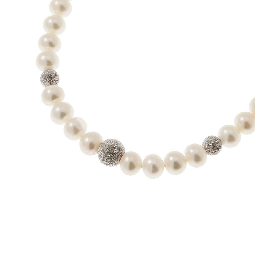 White Gold Scalar Pearls Necklace