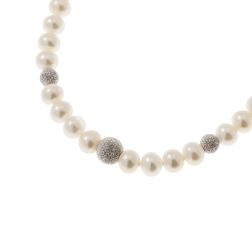 White Gold Scalar Pearls Necklace