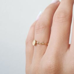 Photo of worn Yellow Gold Holy Mary Rosary Ring