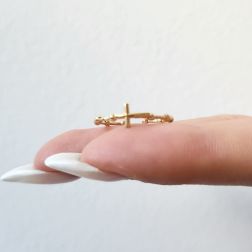 Anello Rosario Croce Oro Giallo
