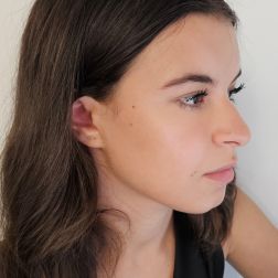 Photo of worn White gold and Diamond Nose piercing