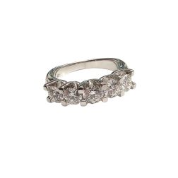 5 Diamonds Center of 0.37ct and 4 of 0.30ct/031ct Ring Suspended