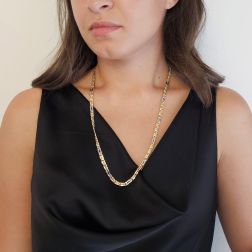 Photo of worn Two-tone Figaro Necklace 60cm x 5,20mm