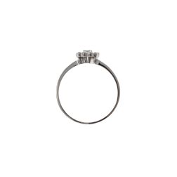Easy Flower Blue Diamond White Gold Solitaire Ring