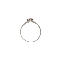Anello Solitario Easy Flower Rubino Oro Bianco