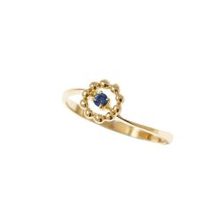 Anello Solitario Easy Flower Zaffiro Blu Oro Giallo
