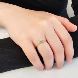 Anello Solitario Easy Love Smeraldo Oro Giallo