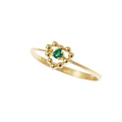 Anello Solitario Easy Love Smeraldo Oro Giallo