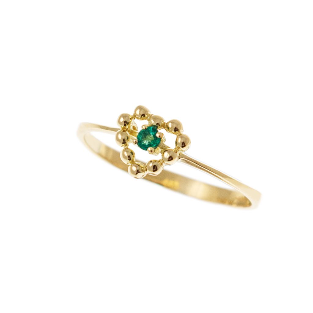 Anello Solitario Easy Love Smeraldo Oro Giallo