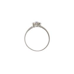 Easy Flower Blue Sapphire White Gold Solitaire Ring