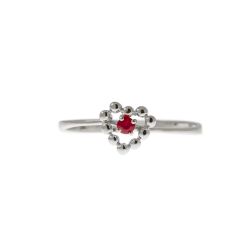 Anello Solitario Easy Love Rubino Oro Bianco