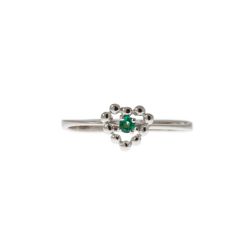 Anello Solitario Easy Love Smeraldo Oro Bianco