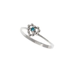 Anello Solitario Easy Love Diamante Blu Oro Bianco