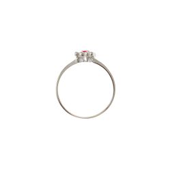 Anello Solitario Easy Square Rubino Oro Bianco
