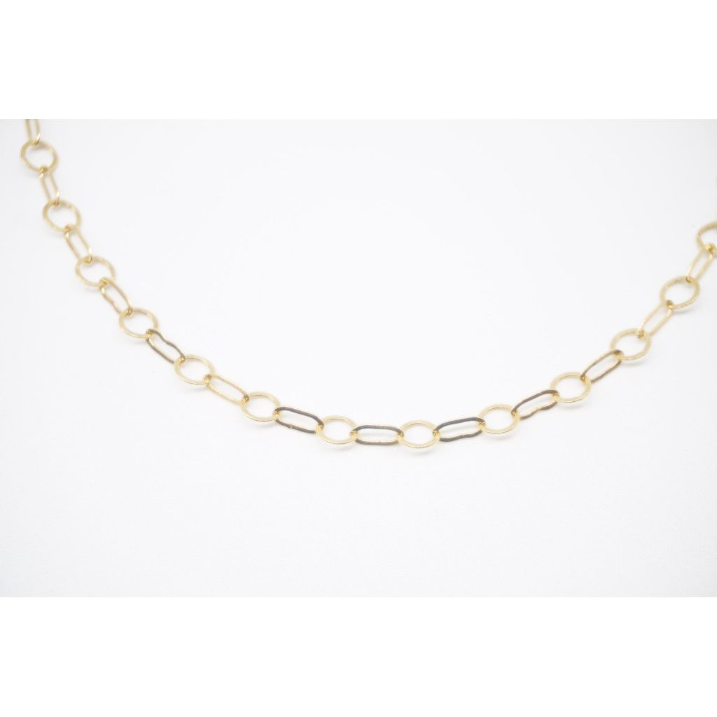 Oval and circle Chain long necklace 89cm