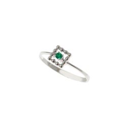 Easy Square Emerald White Gold Solitaire Ring