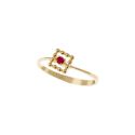 Anello Solitario Easy Square Rubino Oro Giallo