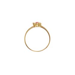 Easy Square Ruby Yellow Gold Solitaire Ring