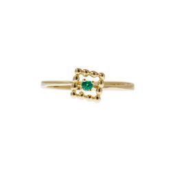 Anello Solitario Easy Square Smeraldo Oro Giallo